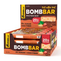 Ореховый протеиновый батончик Bombbar - Nut Coffee Raf (12 шт) / Продукты для набора массы
