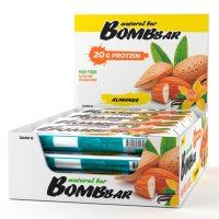 Протеиновый батончик Bombbar - Миндаль-ваниль (12 шт.) / SALE -20%