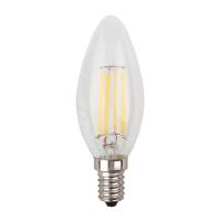 Лампа светодиодная ЭРА филамент, E14, 9Вт, теплый свет, свеча, прозрачная / Филаментные лампы Е14
