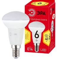 Лампа светодиодная ЭРА LED, 6Вт, E14, рефлектор, матовая, теплый свет / Светодиодные лампы Е14