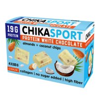 Протеиновый шоколад без сахара - Белый шоколад с миндалём и кокосовыми чипсами / SALE -25%