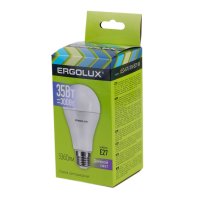 Лампа светодиодная ERGOLUX, E27, 35 Вт, 6500К, 180-240 В, груша / Светодиодные лампы Е27