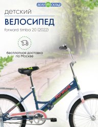 Детский велосипед Forward Timba 20, год 2022, цвет Синий / Велосипеды Детские
