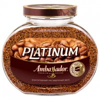 Кофе растворимый AMBASSADOR Platinum 190 г стеклянная банка сублимированный 622237 (1)
