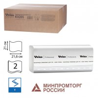 Полотенца бумажные 200 шт. Veiro Comfort 2-слойные белые комп. 20 пачек 21х21,6 129535 (1)