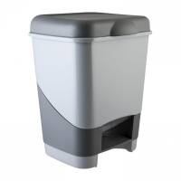 Ведро-контейнер 20 л с педалью для мусора 43х33х33 см цвет серый/графит 428-СЕРЫЙ 608198 (1)