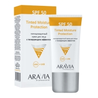 Aravia Professional - Солнцезащитный крем для лица с тонирующим эффектом Tinted Moisture Protection SPF 50, 50 мл / Кремы для лица