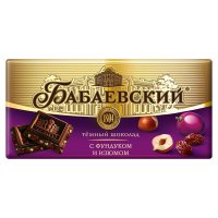 Шоколад Бабаевский темный с фундуком и изюмом,  90 гр. / Темный шоколад