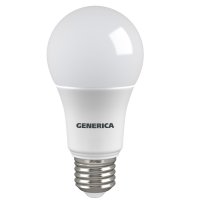 Лампа светодиодная IEK Generica, Е27, 10 Вт, 4000К, 230 В, груша / Светодиодные лампы Е27