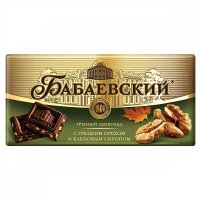 Шоколад «Бабаевский» с грецким орехом и кленовым сиропом, 90 г / Темный шоколад