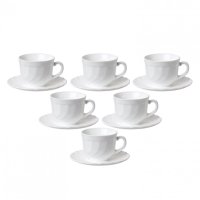 Набор чайный на 6 персон 6 чашек и 6 блюдец белое стекло Trianon Luminarc E8845/605678 (1)