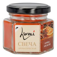 Свеча ароматическая Lumi Корица апельсин, парафин/стеарин, 6 часов / Свечи