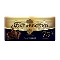 Шоколад Бабаевский элитный 75% какао, 200 гр. / Горький шоколад