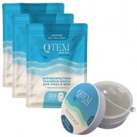 Qtem - Набор антивозрастной: тканевая маска 25 г х 3 шт + гидрогелевые патчи 60 шт / Выгодные наборы