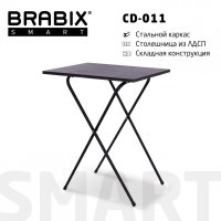 Стол BRABIX Smart CD-011 600х380х705 мм ЛОФТ металл/ЛДСП ясень каркас черный 641879 (1)