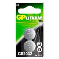 Батарейка GP CR2032 литиевая дисковая, 2 шт. / Батарейки