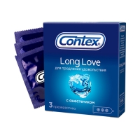Contex Long Love - Презервативы с анестетиком №3, 3 шт / Интим-товары