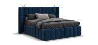 Кровать BOSS.XO 160*200 велюр Monolit синяя / Кровати