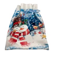 Мешок для подарков Снеговик, односторонняя печать, 33х46 см, полиэстер / Декор интерьера
