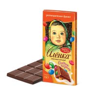Шоколад Алёнка с разноцветным драже, Красный Октябрь, 100 гр. / Молочный шоколад