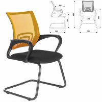 Кресло для приемных и переговорных BRABIX Fly CF-100 оранжевое/черное 532088 (1)