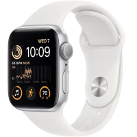 Умные часы  Apple Watch SE2, 44 мм, M/L, White sport band, Silver Aluminium (MNTJ3) / Все умные часы