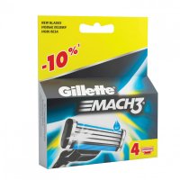 Сменные кассеты для бритья 4 шт GILLETTE Жиллет Mach3 для мужчин 602833 (1)