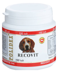 Recovit для собак ускоряет восстановление организма собаки после заболеваний и травм, 150 таблеток, POLIDEX / Витамины, добавки