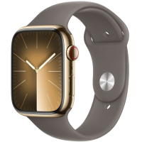 Умные часы  Apple Watch Series 9, 41 мм, Clay Sport Band, Gold Stainless Steel, Size S/M (MRJW3) / Все умные часы
