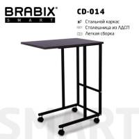 Стол BRABIX Smart CD-014, 380х600х755 мм, ЛОФТ, металл/ЛДСП ясень, каркас черный, 641885 (1)