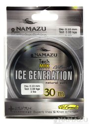 Леска Namazu Ice Generation, 30 м, 0,14 мм, до 1,72 кг, прозрачная NIG30-0,14