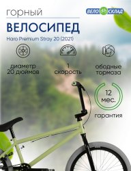 Экстремальный велосипед Haro Premium Stray 20, год 2021, цвет Зеленый, ростовка 20.5 / Велосипеды Экстремальные