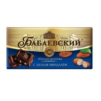 Темный шоколад Бабаевский с целым миндалем, 200 гр. / Темный шоколад