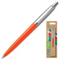 Ручка шариковая Parker Jotter Orig Orange корпус оранжевый детали хром блистер синяя 143860 (1)