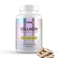 1Win - Комплекс &quot;Коллаген с гиалуроновой кислотой и витамином C&quot;, 60 капсул / Витамины и БАДы