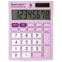 Калькулятор наст BRAUBERG ULTRA PASTEL-08-PR 154x115 мм 8 разр СИРЕНЕВЫЙ 250516 (1)