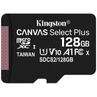 Карта памяти Kingston MicroSD 128 ГБ (SDCS2/128GBSP, Glass 10) / Карты памяти