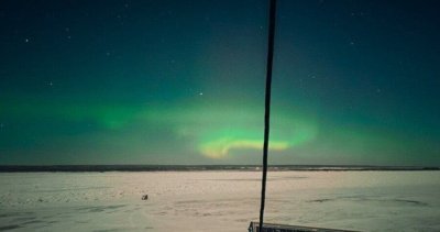 Северное сияние сфотографировали в национальном парке Ленские столбы в Якутии