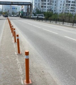 ГИБДД: в Якутске на дорогах установили железные конусы