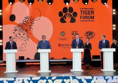Во Владивостоке состоялась церемония гашения марки ко II Международному форуму по сохранению тигра