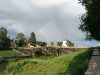 Мост деревянный на ряжах через овраг Култычный /  / Ханты-Мансийский автономный округ — Югра
