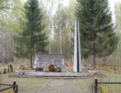 Братская могила воинов Советской Армии, погибших в 1944 г. Здесь же похоронен Ермолаев Федор Евдокимович (- - 1944), подполковник, командир 760 СП 208 СД /  / Псковская область