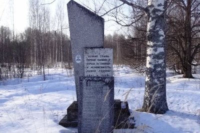Братская могила расстрелянных и сожженных жителей д. Малиновка /  / Псковская область