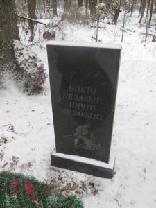 Братская могила 3 советских  воинов, погибших при защите и освобождении д. Буда. Установлен обелиск /  / Смоленская область