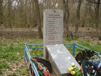 Могила летчика Льва Бананина, погибшего в воздушном бою в период Сталинградской битвы /  / Волгоградская область