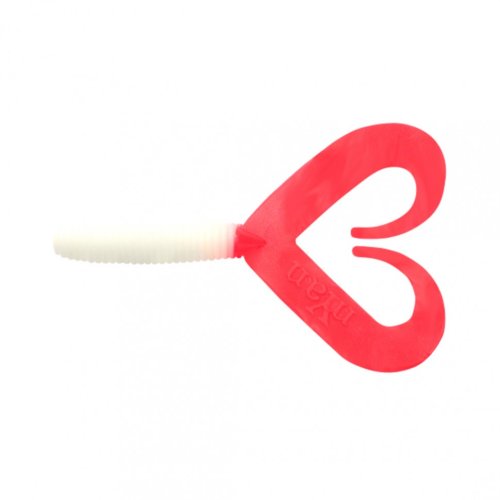Твистер Yaman PRO Loop-Two, р.4 inch, цвет  #05 - White with red tail (уп.5 шт) YP-LT4-05