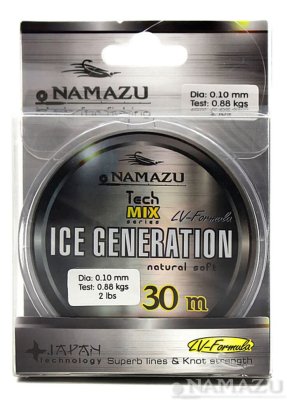 Леска Namazu Ice Generation, 30 м, 0,20 мм, до 3,20 кг, прозрачная NIG30-0,20
