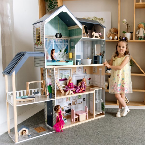 Деревянный кукольный домик «Мэделин Авенью» с мебелью 28 предметов