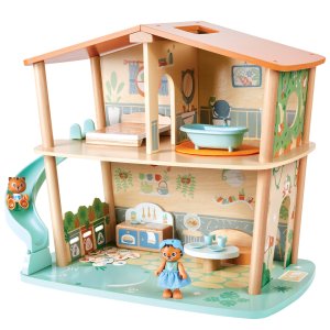 Кукольный домик "Дом в джунглях семьи тигров" с фигурками и мебелью в наборе