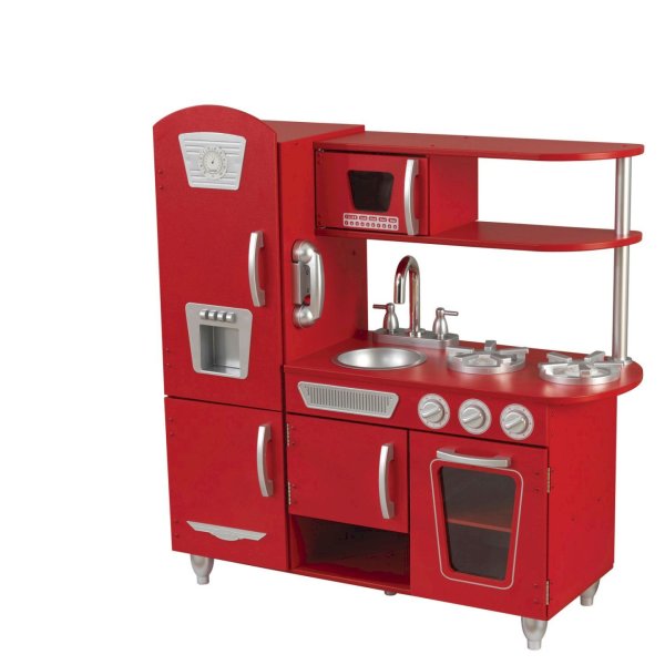 Игрушка кухня из дерева "Винтаж", цвет Красный (Red Vintage Kitchen)